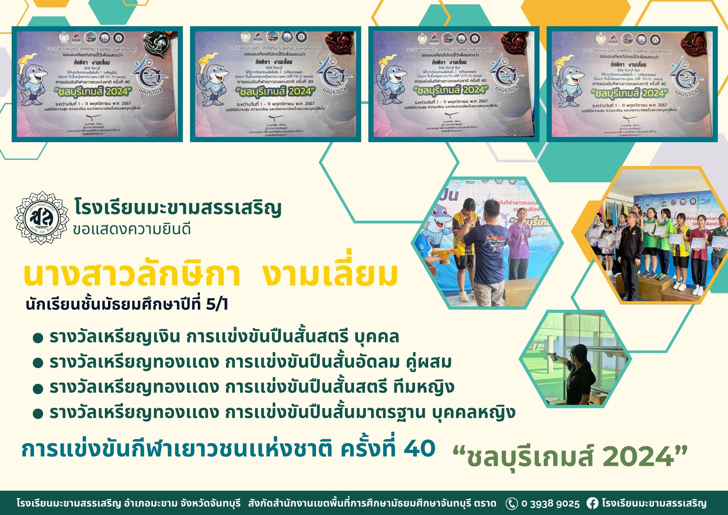 รางวัลการแข่งขัน “ชลบุรีเกมส์ 2024”